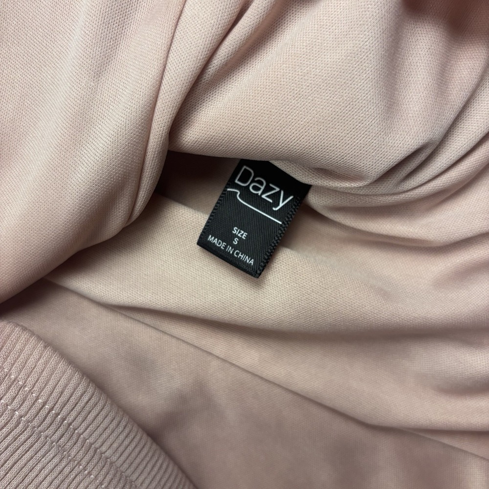Dusty Pink Daisy Collared Layered Women's Dress Size Small - Picture 2 of 5